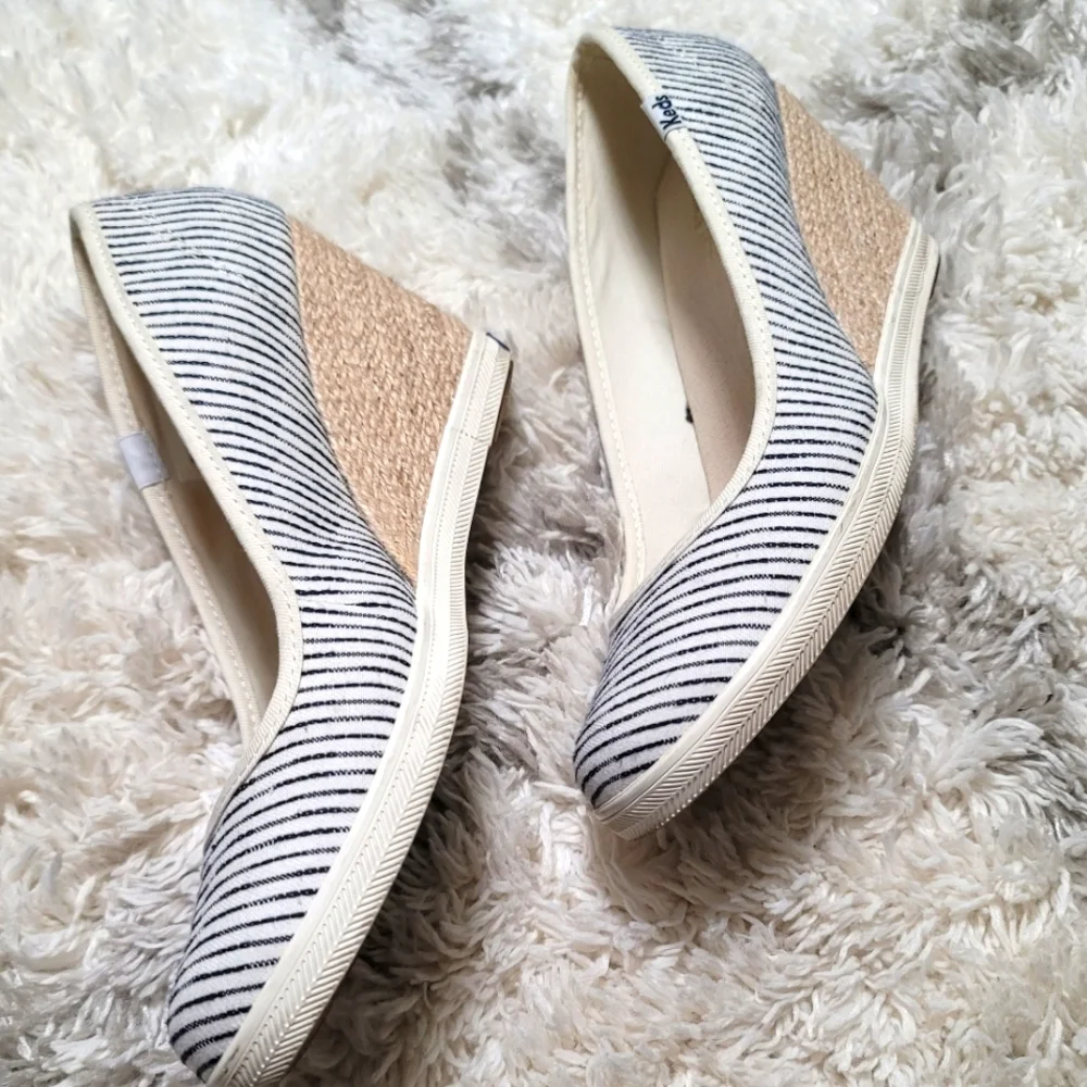 Keds Damsel Striped Wedge Shoes Size 9 - Picture 3 of 9